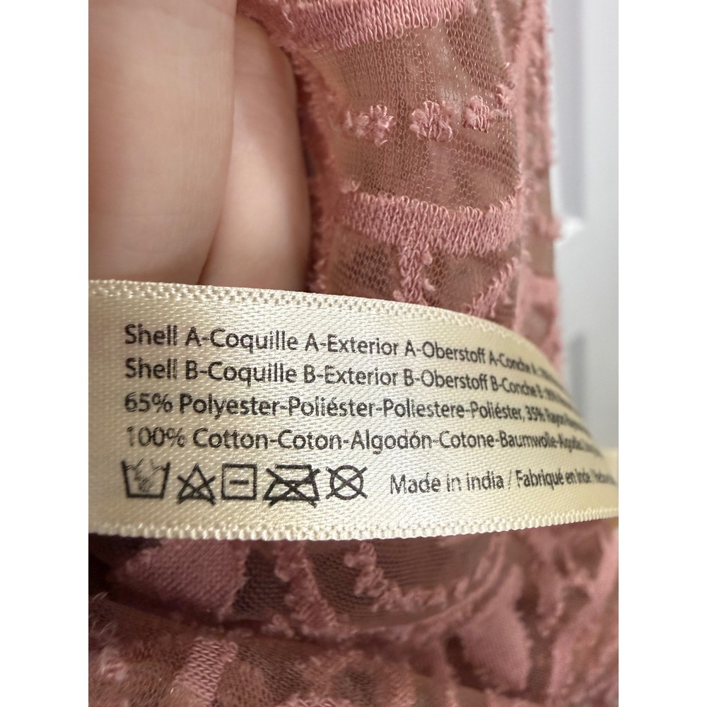 Free People FP One Adella Mini Dress Size Medium Rose Pink Excellent Lace Boho - Picture 6 of 8